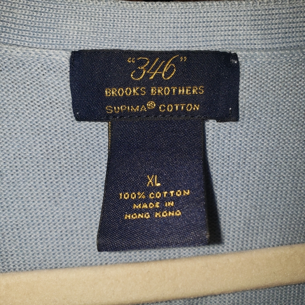 Women's Brooks Brothers Light Blue Argyle Cardigan - XL - Picture 3 of 5